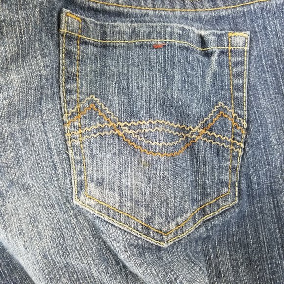 Mossimo Jeans Juniors 7 Short Low Rise Womens Fit 6 Skinny Distressed Blue Denim - Picture 12 of 13